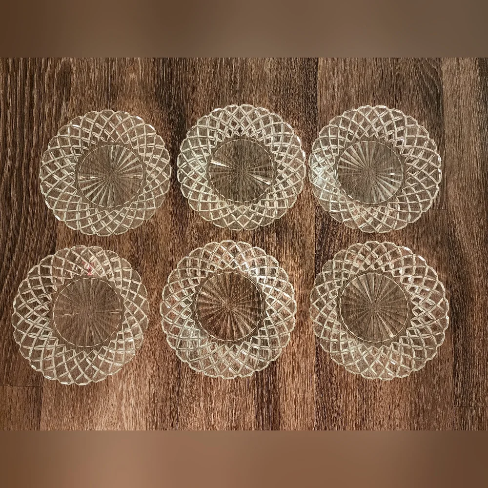 Depression GLASS 1930s 6pc ⚓️ Hocking Waterford Pattern  plates